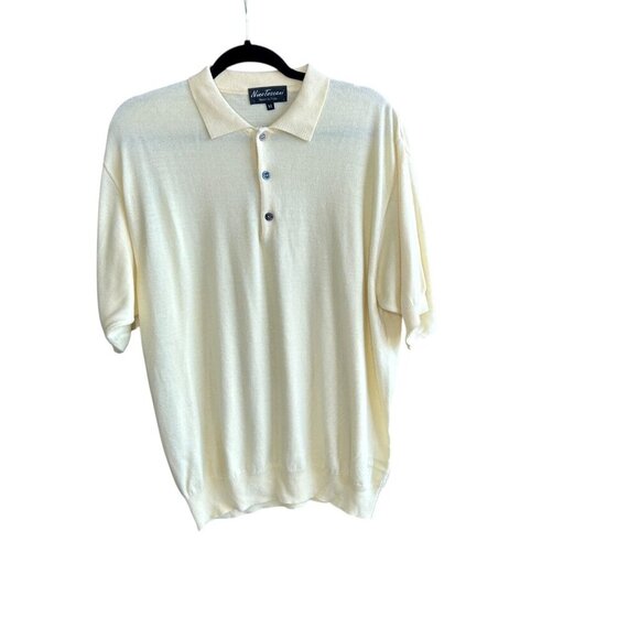 Nino Toscani Made in Italy Men's Vintage Yellow Henley Polo Sweater  Size M - Picture 1 of 7